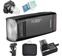 Godox AD200Pro TTL 2.4G HSS 1 / 8000s Pocket Flash Light Doppia testa 200Ws con batteria al litio 14,4 V / 2900 mAh 500 Flash a piena potenza per fotocamera Canon/Nikon/Sony/Olympus/Panasonic