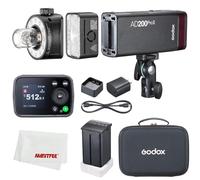 Godox AD200ProII AD200 Pro II Stroboscopio Flash,1/8000 HSS,500 Flash a Piena Potenza,Riciclaggio 0.01-2.1s,2.4G Wireiss X-System, Lampadina Luminosa/Testa Speedlite Fresnel(AD200Pro aggiornato)