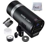 Godox AD300Pro 300Ws 2.4GHz TTL Flash Strobe Monolights, 1/8000s HSS, 320 Flash a piena potenza, Riciclaggio 0.01-1.5s, Batteria al litio 2600mAh, Pannello di visualizzazione VA, 9 Potenza continua