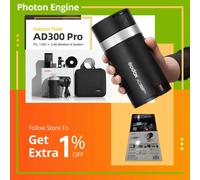 Godox AD300Pro TTL 2.4G 1/8000 HSS Flash da Esterno 300Ws con Batteria per Canon Nikon Sony Fuji Olympus Pentax