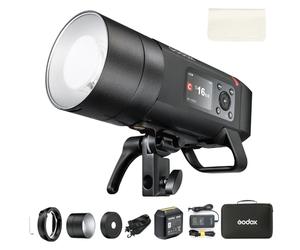 Godox AD400 Pro II - Flash stroboscopico per esterni, 400 W Monolight con sistema X wireless da 2,4 GHz, lampada modellabile bicolore da 30 W, durata del flash 1/27770s e indicatori a 16 colori per