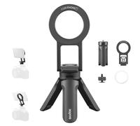 Godox AM01 Supporto magnetico per cellulare, supporto da tavolo, doppio magnetismo N52, adattatore per scarpe fredde + anello magnetico compatibile MA5R, smartphone e fotocamere