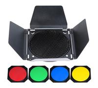 Godox Barndoor quattro alette con griglia e gelatine colorate per parabola da 7" 18cm