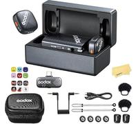 GODOX Cube-C Combo Kit1 Sistema Microfonico Wireless 2.4GHz,Della Batteria 40Ore,Audio Alta Risoluzione 48kHz/24bit,Trasmissione 300M,Compatibile con Fotocamere,Telefoni Cellulari,Tablet,Computer