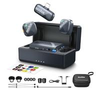 GODOX Cube C Combo Kit2, Microphone Wireless compatibile con fotocamera/smartphone/iPhone, riduzione del rumore, audio Hi-Fi 48 kHz/24 bit, durata 40H, portata 300 m, radiomicrofoni per Vlog