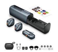 GODOX Cube-SC Kit2 Microfono per telefoni Android, mini microfono wireless 2.4G, tipo C iPhone 15, cancellazione del rumore, qualità audio 48kHz/24bit, durata 30H (2 TX +1 RX + custodia di ricarica)