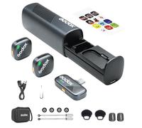GODOX Cube-SC Kit2 Sistema Microfonico Wireless da 2.4GHz per iPhone 15 e Android Porta USB-C,Fino a 30 Ore di Autonomia,Portabilità per Interviste,Live Streaming,Riprese All'aperto,Vlog