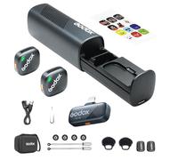 GODOX Cube-SL Kit2 Sistema Microfonico Wireless da 2.4GHz Porta Lightning per iPhone 14/13/12,Fino a 30 Ore di Autonomia,Portabilità per Interviste,Live Streaming,Riprese All'aperto,Vlog