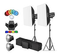 Godox DP600III - Kit flash stroboscopico monolight da studio da 1200 W, per riprese in studio, posizione video e fotografia di ritratto con softbox, supporto luce, kit porta fienile, panno morbido,