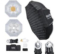 Godox EazyFlow Bty 65S Beauty Dish Argento, attacco Bowens, griglia inclusa | Modificatore pieghevole a doppia riflessione per catchlight rotondi e contorni definiti nei ritratti, moda e primi piani