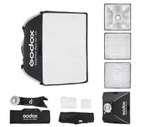 Godox EazyFlow Rect Softbox 40×40cm quadrato con diffusore/griglia, Godox Softbox portatile con supporto a sgancio rapido Bowens per luci video flash (40×40cm)