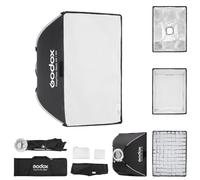 Godox EazyFlow Rect Softbox 45×60cm quadrato con diffusore/griglia, Godox Softbox portatile con supporto a sgancio rapido Bowens per luci video flash (45×60cm)
