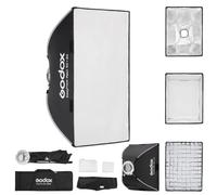 Godox EazyFlow Rect Softbox 60×90cm quadrato con diffusore/griglia, Godox Softbox portatile con supporto a sgancio rapido Bowens per luci video flash (60×90cm)