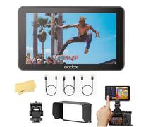 GODOX GM6S Monitor per Fotocamera Uultra Luminoso 4K HDMI da 5.5",Risoluzione Full HD 1920×1080,Angolo Visione Ultra Ampio 160°H/160°V,Litio Batteria/Alimentatore DC/Tipo C,25 LUT 3D Personalizzate