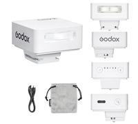 Godox IM20 mini flash Speedlite, GN15 con 7 livelli di potenza flash, CCT 6000 K ± 200 K con controllo ottico S1/S2 Compatibile con fotocamera Fuji/Sony/Nikon/Canon/Olympus (bianco)