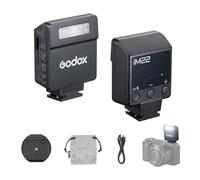 Godox iM22 Flash per fotocamera, 5 livelli di potenza, 440 Lampeggi a piena potenza, Speedlite Mini Flash iM22 con Batteria Al Litio Integrata Compatibile con Canon Fuji Nikon Panasonic Olympus Sony