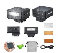 Godox IT20 N IT20-N TTL Flash per fotocamere Nikon, 700 flash completo di potenza, tempo di riciclaggio 1.5S, batteria al litio incorporata, mini flash speedlight con filtri a colori (nero)