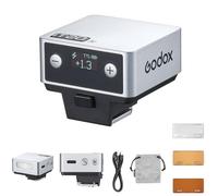 Godox IT20 S IT20S - Mini flash per fotocamera Sony, TTL Godox Flash, oltre 700 ore a piena potenza, tempo di riciclo 1,5 s, ricarica USB-C, con diffusore magnetico e filtro, argento