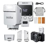 Godox iT22 S - Mini flash iT22S per fotocamera Sony 7,4 V, 300 mAh | Modalità TTL 700+flash 1.5s ricicla flash hot shoe con diffusore/filtri colorati accessori per fotocamera Sony (argento)