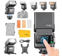 Godox iT32 Flash con X5 F Trigger per FUJI, 2.4G Wireless HSS 1/8000s TTL Speedlite iT32 F con ricevitore integrato, batteria al litio e diffusore, slitta a contatto magnetico