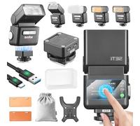 Godox IT32 Flash per Fotocamera TTL con Trigger X5F per Fuji Camera 2.4G GN18 510 Flash a Piena Potenza Touchscreen Riflettore Integrato Luce LED Filtro Colore Magnetico