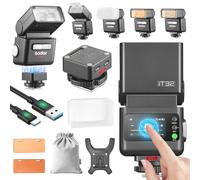 Godox IT32 Flash per Fotocamera TTL con Trigger X5L per Leica Camera 2.4G GN18 510 Flash a Piena Potenza Touchscreen Riflettore Integrato Luce LED Filtro Colore Magnetico