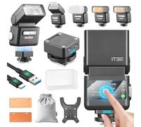 Godox IT32 Flash per Fotocamera TTL con Trigger X5O per Olympus Camera 2.4G GN18 510 Flash a Piena Potenza Touchscreen Riflettore Integrato Luce LED Filtro Colore Magnetico