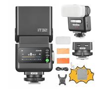 GODOX IT32 TTL Flash per Fotocamera con X5 Trasmettitore Flash Wireless, Compatibile con X3, X3Pro, XPro, XProII, X2T, Ricevitore 2.4GHz, con Riflettore e Diffusore (per Fuji)