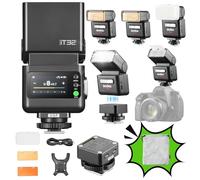 Godox iT32 TTL Flash per Fotocamera Fuji con Trigger Flash Wireless X5-F, Compatibile con X3/X3Pro/XPro/X2T, Ricevitore 2.4G Integrato, Slitta Magnetica, Riflettore e Diffusore Inclusi