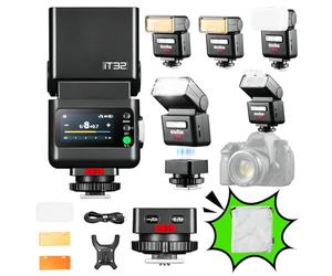 Godox iT32 X5L Flash per Fotocamera TTL con Trigger X5 L per Leica, Design Magnetico Staccabile, Cambio Rapido On/Off-Camera, Touchscreen, HSS 2.4GHz Wireless, GN18 Ricarica 1.5s per Leica M11/M10/Q3
