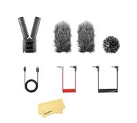 GODOX IVM-S3 Microfono Stereo da Telecamera,Rilevamento Del Suono a 180°,Batteria Litio da 470mAh per 15 Ore di Funzionamento,Supporto per Scheda di Memoria per Interviste,Spettacoli Musicali,Riprese