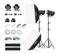 Godox Kit di montaggio per flash da studio Speedlite da 1600 W, DP800III-V DP800IIIV, kit di montaggio per studio fotografico con softbox, supporto luce, kit porta fienile, riflettore, confezione da 2