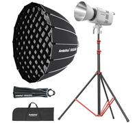 GODOX LE200Bi 220W Kit luce video LED COB bicolore con 90 cm softbox a sgancio rapido, stativo da 280 cm / 9,18 piedi, 2800K-6500K, CRI 98+, Bluetooth/DMX per studio, produzione video YouTube bian