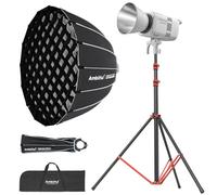 Godox LE200D - Set di luci video a LED da 220 W, luce fissa con softbox da 90 cm, treppiede da 280 cm, 5600 K, CRI 96+, TLCI 97+, controllo Bluetooth/DMX per registrazioni in studio e YouTube, colore