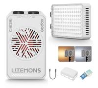 GODOX LITEMONS C30Bi LED Luce Video Light Bicolore 2800K-6500K, 3400mAh Ricaricabile Luce del Pannello, CRI 94 TLCI 96 LED Pocket Fill Light