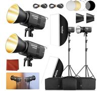 Godox Litemons LE200Bi - Luce video a LED COB bicolore, 220 W, professionale, montaggio Bowens, luce video continua CRI/TLCI 98+ 57700 Lux@1 m, controllo APP DMX per registrazione video (confezione da