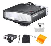 Godox Lux Junior Retrò Camera Flash, Godox Camera Flash GN12 6000K ± 200K Modalità Automatica E Manuale 1/1-1/64, Godox Flash per Canon Nikon Sony Fuji Olympus Hot Shoe Camera Fotocamera Digitale
