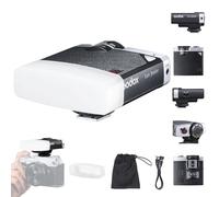 Godox Lux Junior Retro Camera Flash Kit con Diffusore, GN12 7 Livelli di Potenza, 6000K S1/S2 Optical Slave Mini Portatile On-Camera Speedlite Compatibile con Canon Sony Nikon Fujifilm Olympus