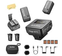 GODOX Magic XT1 2.4 Hz Sistema Microfonico Wireless con Adattatore Tipo C,Touchscreen OLED,Ricezione Radio 200M,Durata Della Batteria 16Ore,Portabilità per Interviste,Streaming Live,Riprese All'aperto