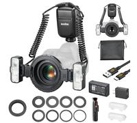 Godox MF-T76 N Flash Macro Per Nikon MF T76 Doppio Flash TTL Micro Flash 76Ws GN22.4 1,2s Riciclo HSS 4 Twin Flash Con Teste Regolabili Per Fotografia Macro Gioielli Insetti E Fotografia Dentale