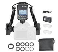 GODOX MF-T76N TTL Dual Head Flash Macro Flash 2.4G Wireless GN22.4, Numero di Flash 550 Flash 1,2s Tempo di Ricarica Flash con Anello di Montaggio, Diffusore per Fotocamera Nikon, Insetti, Cibo