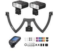 Godox MF12-K2 2PCS Macro Flash 2.4G Guida di controllo della trasmissione wireless N. 16 Modalità TTL M con filtro colorato Slitta fredda con trasmettitore trigger flash e supporto flash