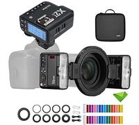 Godox MF12 MF12-K2 Macro Flash con trigger Godox X2T-O per Olympus/Panasonic, flash anulare da 12 W, controllo wireless 2,4 G, modalità TTL/M, batteria al litio integrata da 3,7 V/6,29 W