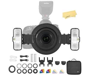 Godox MF12 MF12-K2 Macro Flash Off-Camera 2.4G 12W TTL Speedlight,Kit a Due Luci con Batteria al Litio 3.7V/1700mAh,Tempo di Riciclo 0.01-1.7s,Compatibile con Nikon Sony Canon Fuji Olympus Panasonic