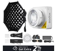 GODOX ML100BI 120W Luce LED da Studio con Softbox AMBITFUL Q3-60cm, Anello Luminoso SA-GD Rimovibile, Kit Matter Box a Sgancio Rapido
