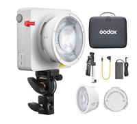 Godox ML100R Kit1 - Luce video a LED, 100 W, 1800 - 10000 K, CRI 95+, 14 effetti, 30 m di distanza di controllo dell'app, baionetta Godox con coppa riflettore, supporto per batteria V-Mount