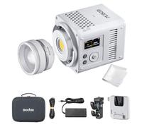 Godox ML150Bi Luce Video LED Bi-Color 2800-6500K, 61.054 Lux, Luce Compatta Modulare con Obiettivo Zoom, Controllo App & Wireless, CRI 96 TLCI 96, Alimentazione V-Mount & DC per Fotografia e Video