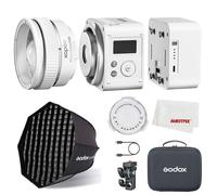 Godox ML80BI - Luce video a LED da 100 W, kit di illuminazione video bicolore 2800K-6500K, 29600 Lux CRI 96+/TLCI96+, controllo APP, con riflettore zoom ML-Z e batteria ML-BA 6600 mAh, con kit Softbox