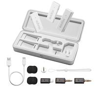 Godox Movelink Mini LT Kit 2 Microfono Lavalier Wireless,2.4GHz 100m Lapel Mic Senza Fili-2 TX+ 1 RX con custodia di ricarica per iPhone,PC,Lightning,Smartphone,Fotocamera,Vlog,Interviste (Bianco)