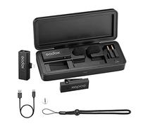 GODOX MoveLink Mini LT Kit2 Sistema di microfono wireless, portata 100 m, 6H Batteria Lavalier Mic con custodia di ricarica portatile per fotocamere iPhone/DSLR Vlogging, TikTok, Interviste
